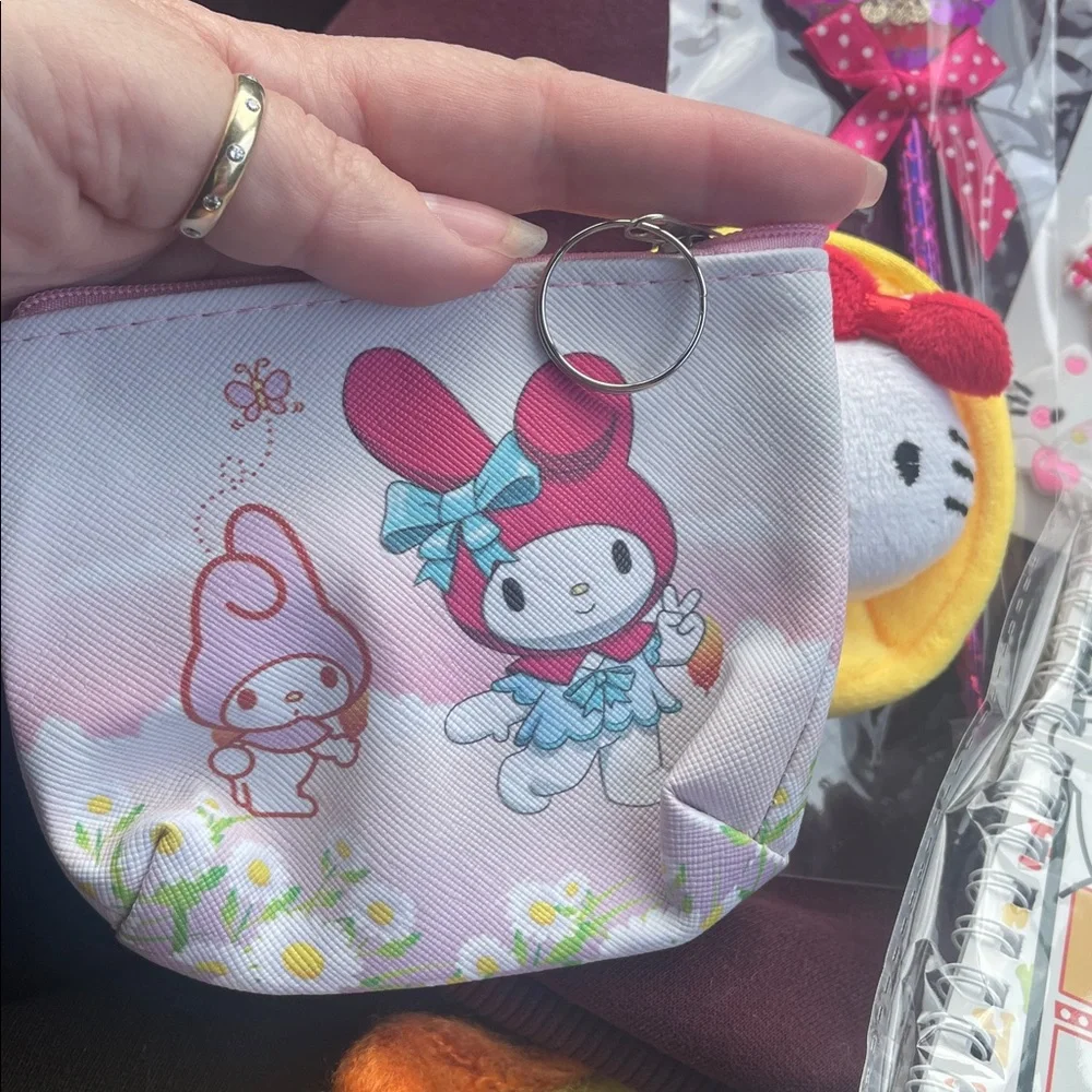 Hello Kitty and My Melody Accessories Set bundle of 6 croc charms socks pen nwt